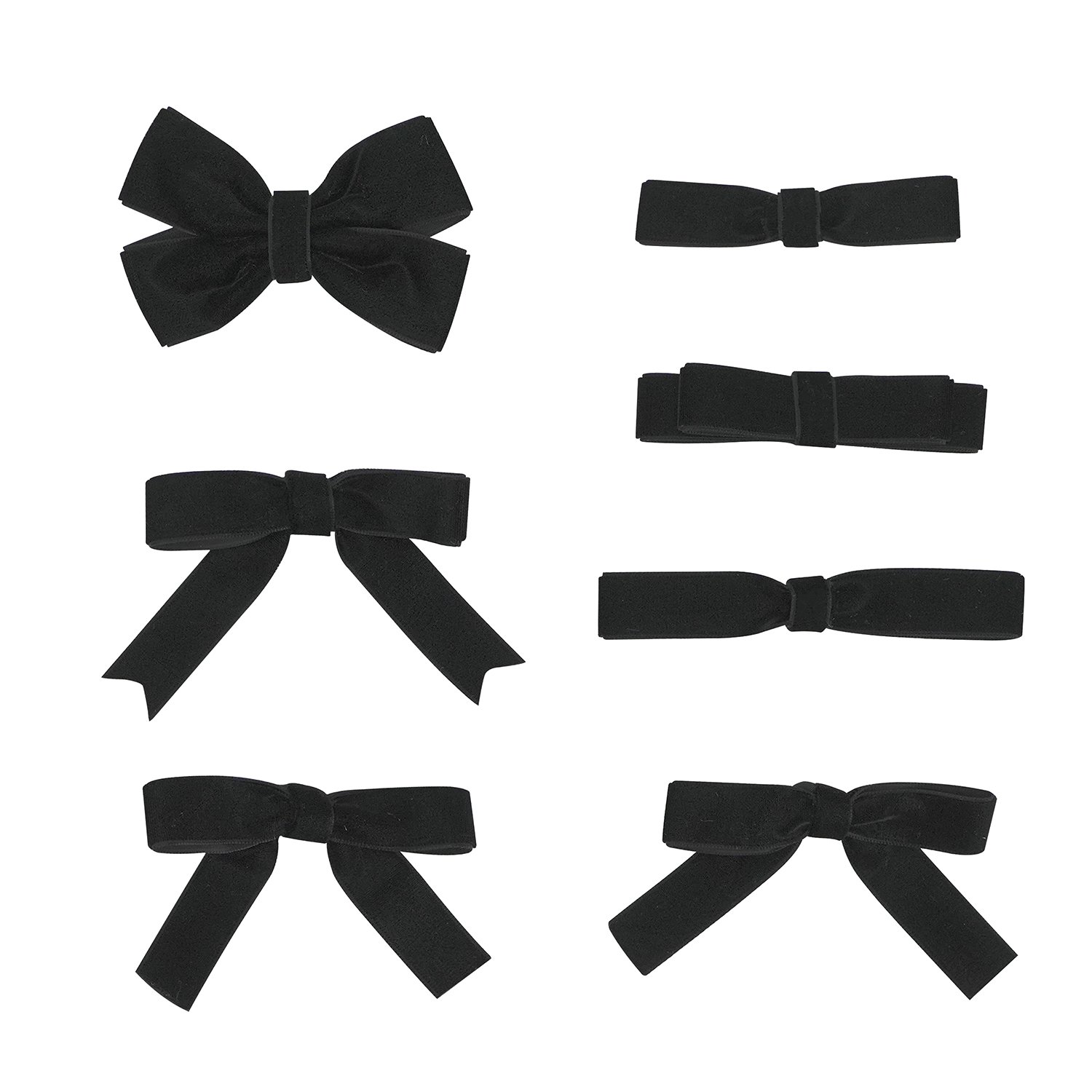 Midi Factory customize polyester black hair accessory hair bow pre-tie bow garment decorative pre made velvet ribbon bow
