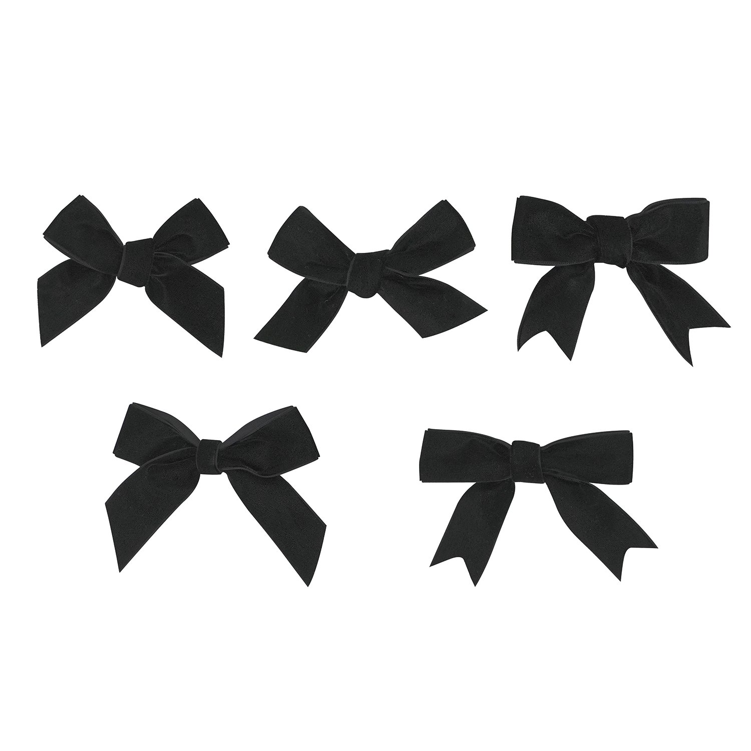 Midi Factory customize polyester black hair accessory hair bow pre-tie bow garment decorative pre made velvet ribbon bow