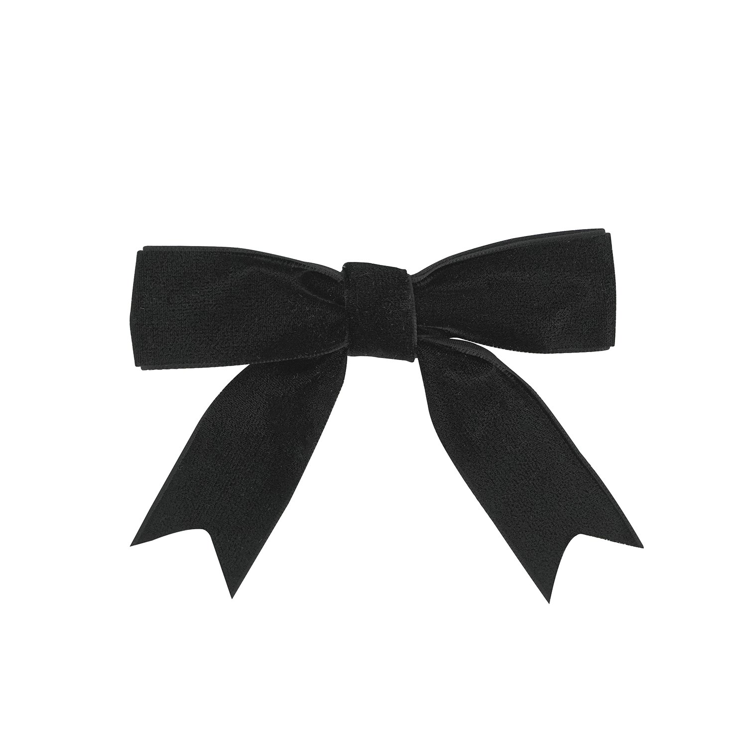Midi Factory customize polyester black hair accessory hair bow pre-tie bow garment decorative pre made velvet ribbon bow