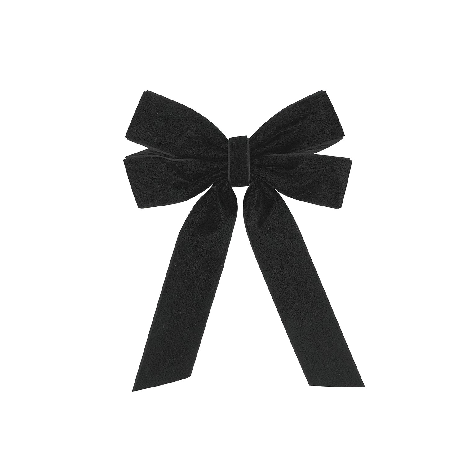 Midi Factory customize polyester black hair accessory hair bow pre-tie bow garment decorative pre made velvet ribbon bow