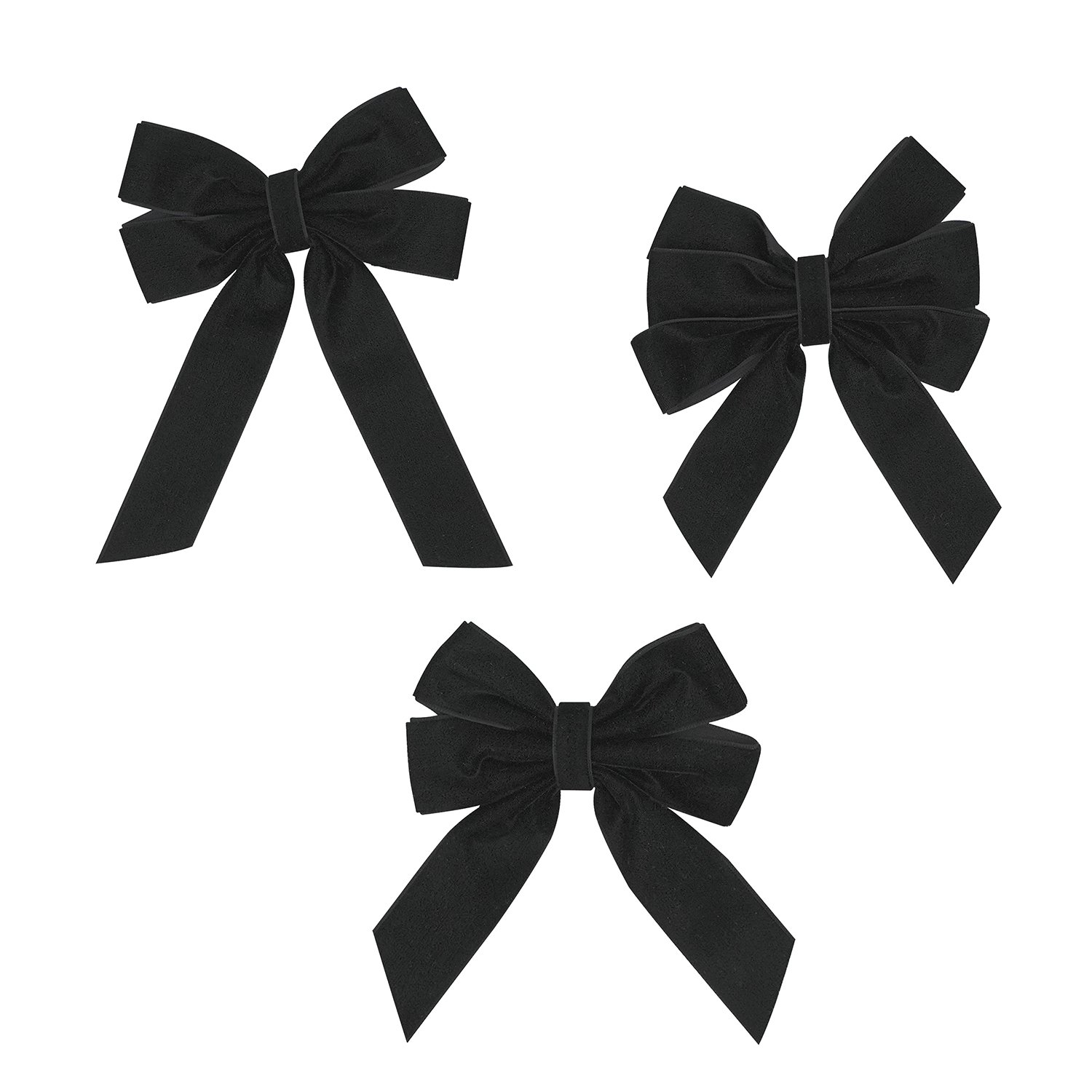 Midi Factory customize polyester black hair accessory hair bow pre-tie bow garment decorative pre made velvet ribbon bow