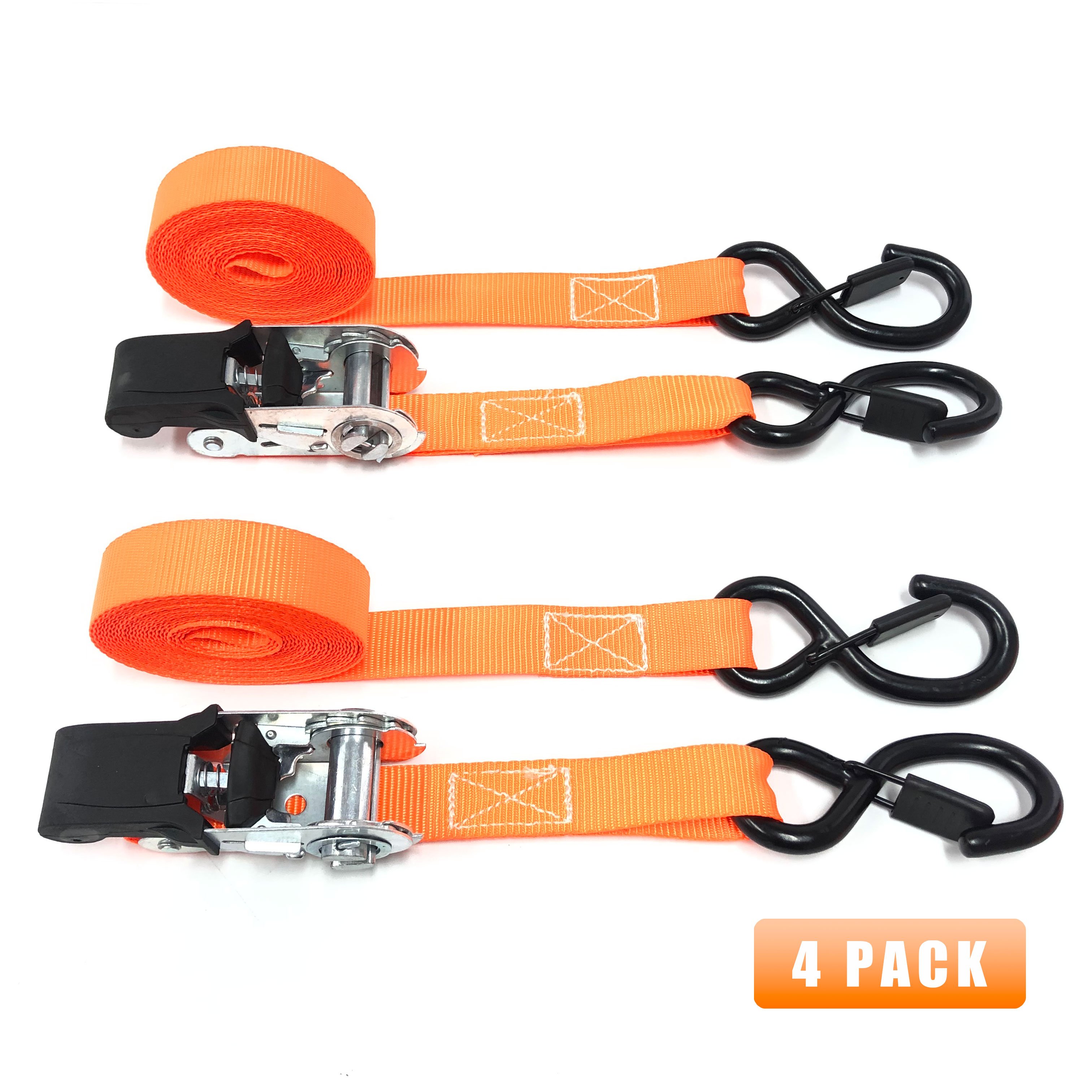 1inch 25mm polyester ratchet tie down straps for cargo lashing with PVC S Hooks