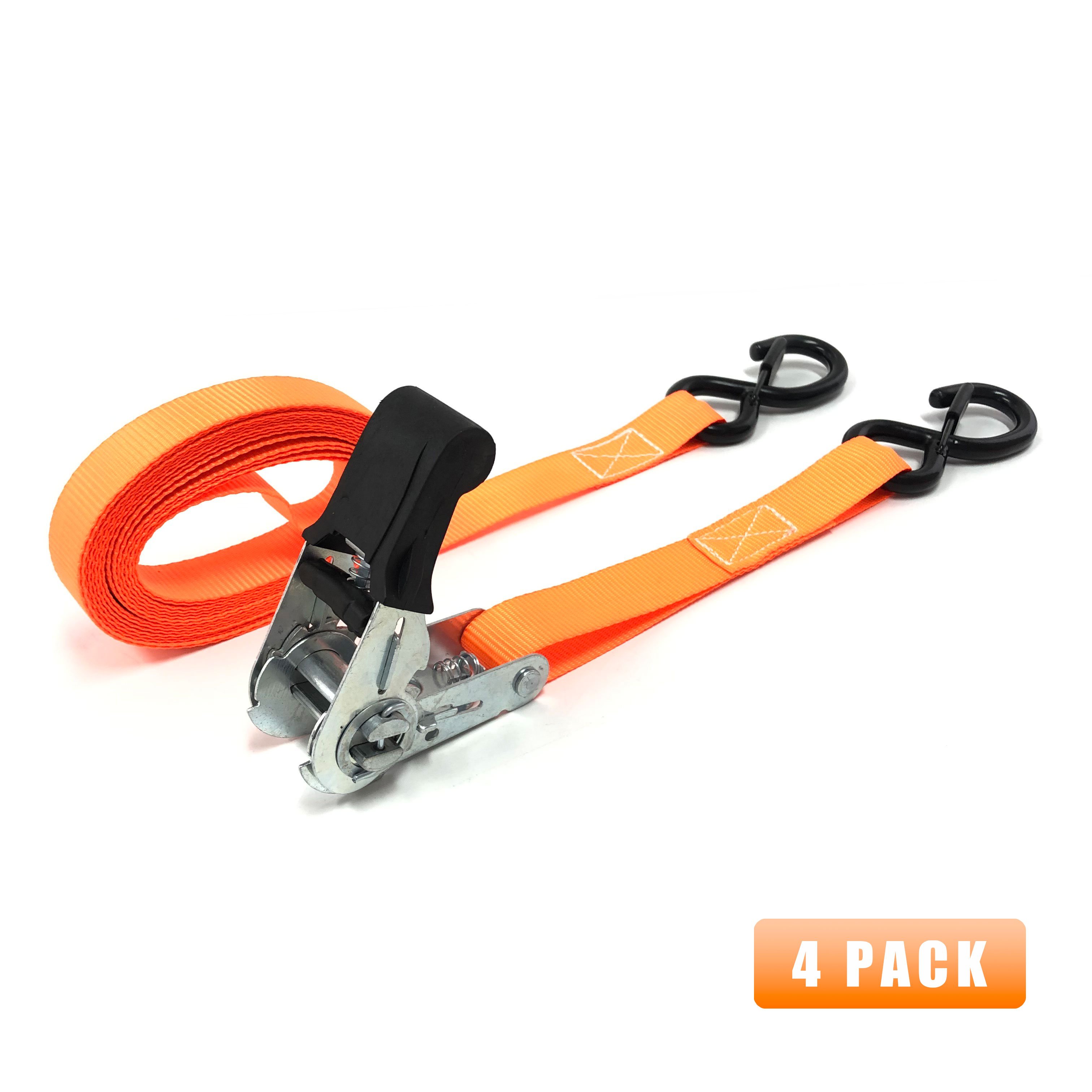 1inch 25mm polyester ratchet tie down straps for cargo lashing with PVC S Hooks