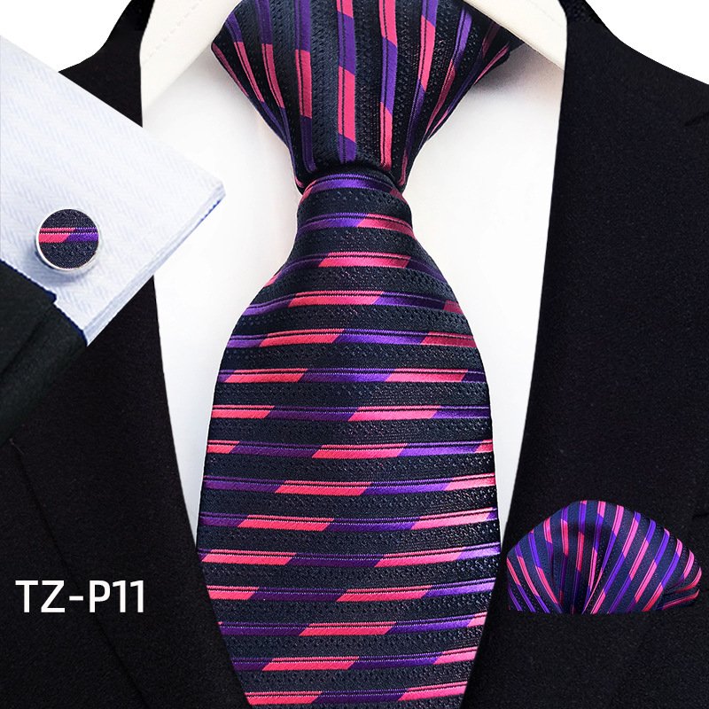 3.14inch England Grid Jacquard Plaid Silk Tie Fashion Office Neckwear with Yarn-Dyed Style