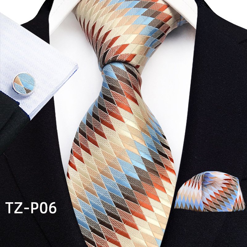 3.14inch England Grid Jacquard Plaid Silk Tie Fashion Office Neckwear with Yarn-Dyed Style