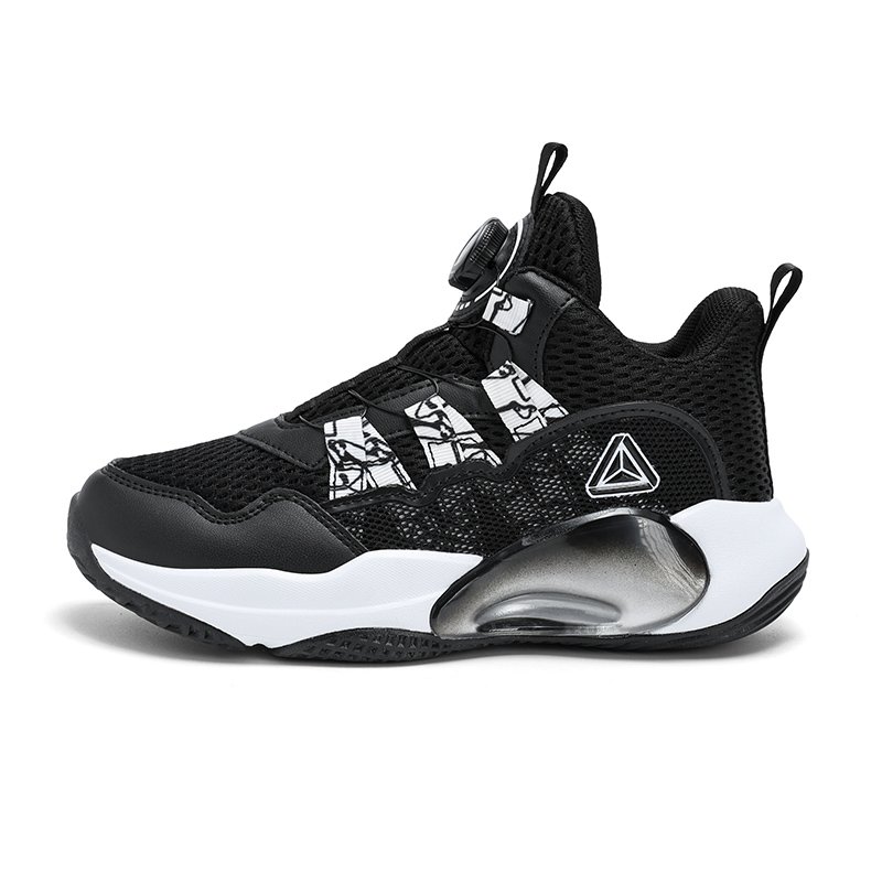Children's basketball shoes non-slip anti-fall and anti-roll air cushion shoes No lace-up sneakers for children Rotary button