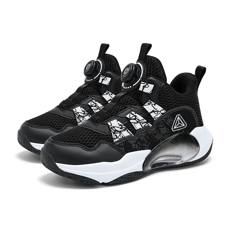 Children's basketball shoes non-slip anti-fall and anti-roll air cushion shoes No lace-up sneakers for children Rotary button