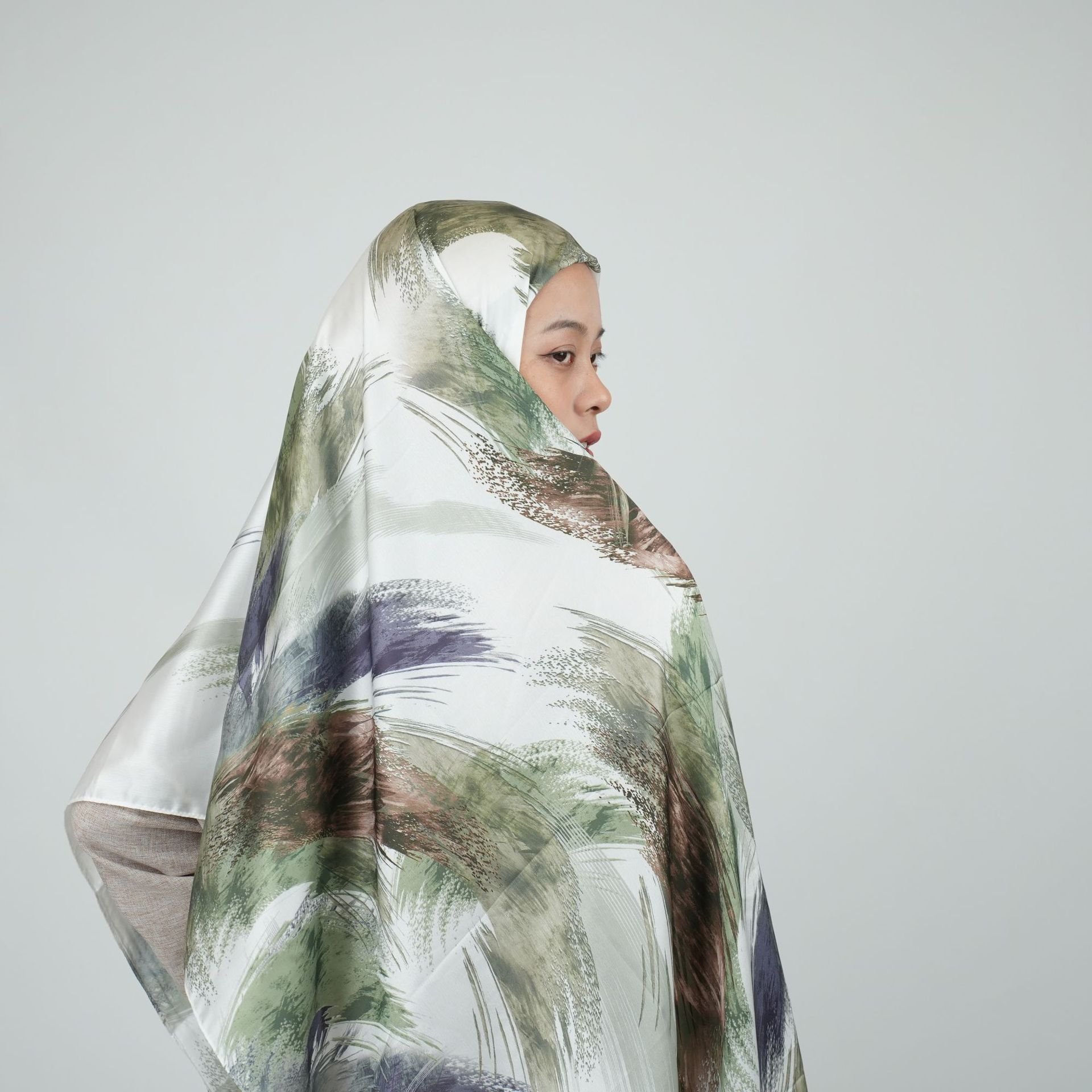 2024 Trendy summer party Islamic Muslim women scarves shawls printed imitation silk hijab