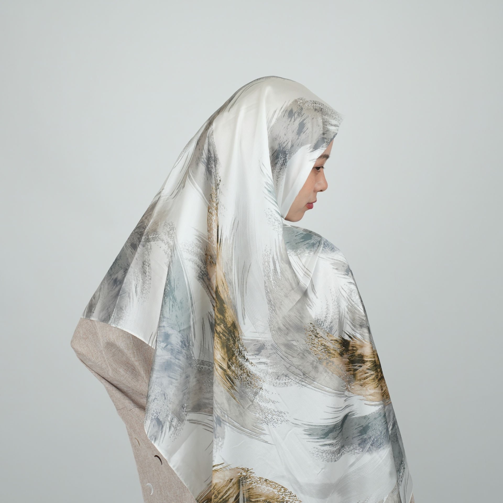2024 Trendy summer party Islamic Muslim women scarves shawls printed imitation silk hijab