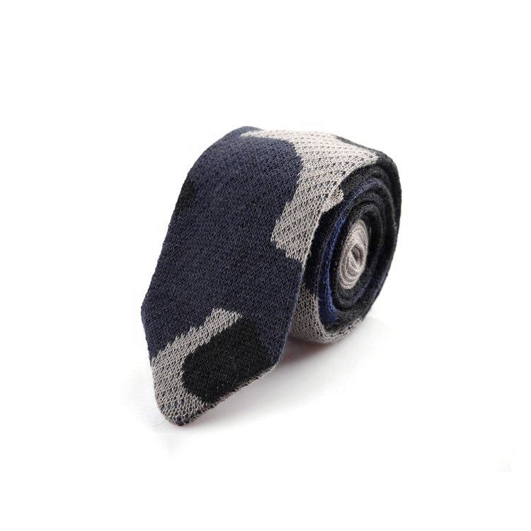 Hot sale popular polyester knitted neck tie lot stock 6cm knit neckties black and gold crochet men's tie knit