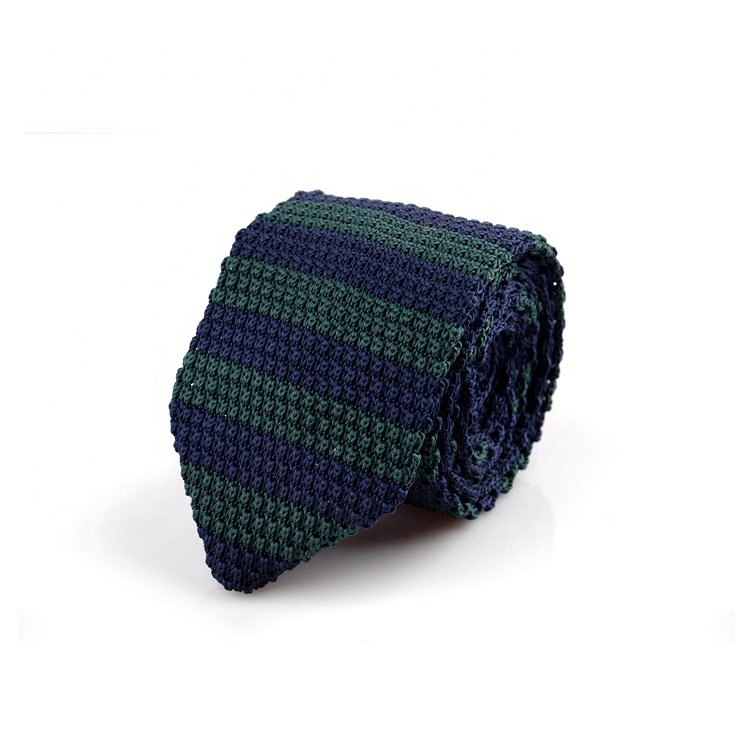 Hot sale popular polyester knitted neck tie lot stock 6cm knit neckties black and gold crochet men's tie knit