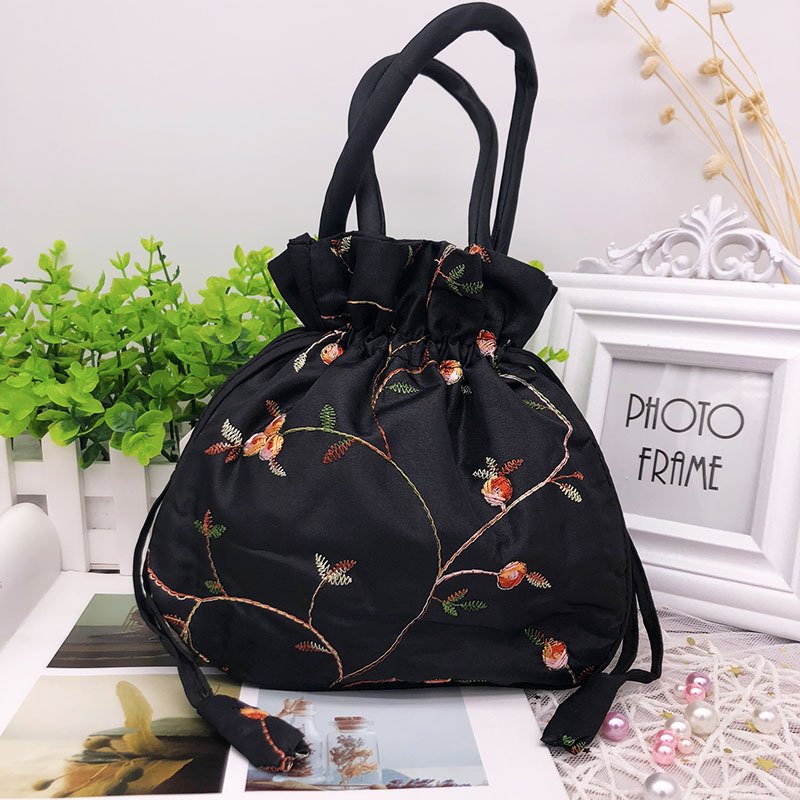 Ancient Style Carry-On Han Chinese Costume Accessories Empty air Sachets With Tassels Satin Silk Jewelry Drawstring Pouch