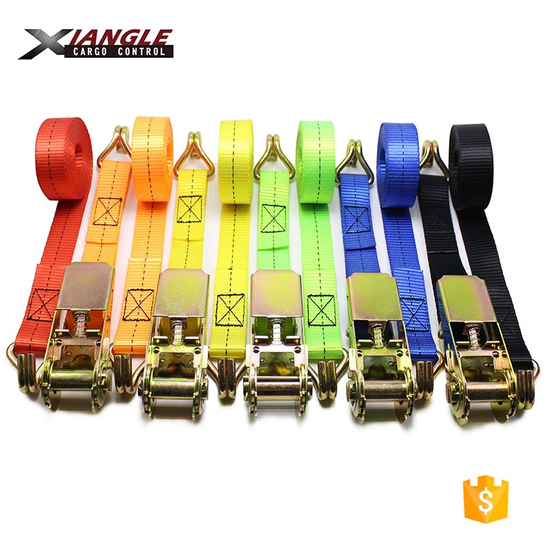 1 Inch 25mm 800Kg Heavy Duty Custom logo Ratchet Carog Lashing Belt Ratchet Straps Tie Down Straps