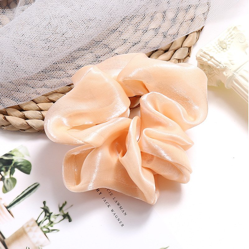 Top Sale Women Satin Silk Big Scrunchies Elegant Vintage Simple Elastic Hair Bands For Pony Tail Rubber Bands Hair Accessories