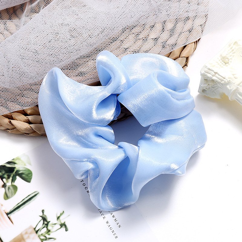 Top Sale Women Satin Silk Big Scrunchies Elegant Vintage Simple Elastic Hair Bands For Pony Tail Rubber Bands Hair Accessories