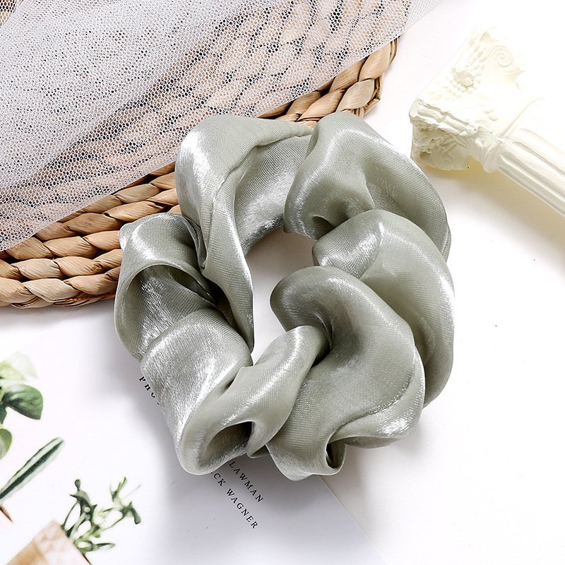 Top Sale Women Satin Silk Big Scrunchies Elegant Vintage Simple Elastic Hair Bands For Pony Tail Rubber Bands Hair Accessories