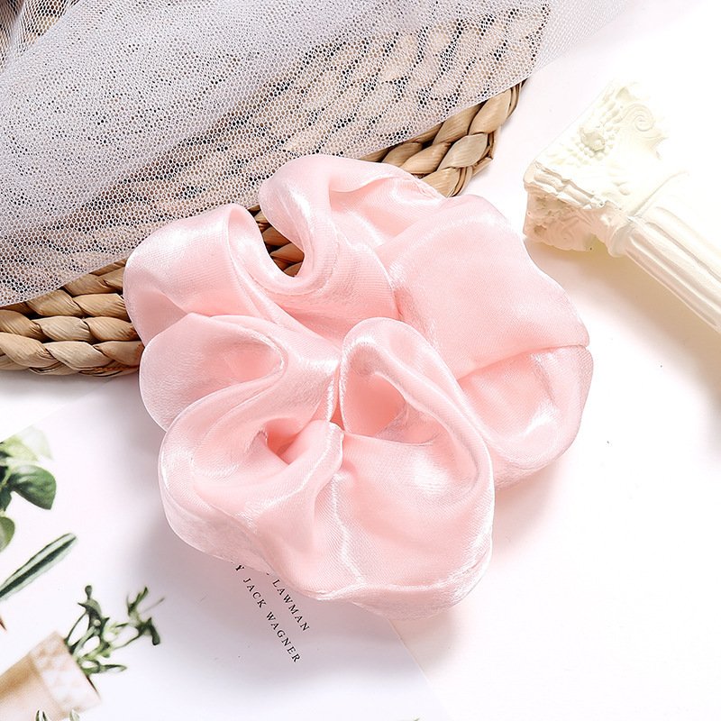 Top Sale Women Satin Silk Big Scrunchies Elegant Vintage Simple Elastic Hair Bands For Pony Tail Rubber Bands Hair Accessories