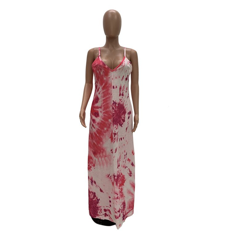 Best Seller New Arrivals Colorful Summer Women Sexy Casual Maxi Dresses Spaghetti Strap Stripped Floor Length Long Sundress