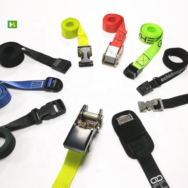 Sublimation printed white logo orange cam lock tie down belt 1.7m length
