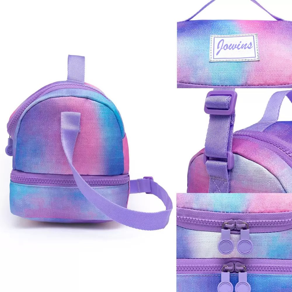 Rainbow Tie Dye Unicorn Trolley Backpack Set School Bag With Lunch Bag And Pencil Case 3 Pieces