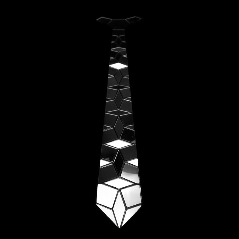 Hamocigia Custom Man Special Design Wedding Luxury Classic Hex Leather Mirror Acrylic Tie