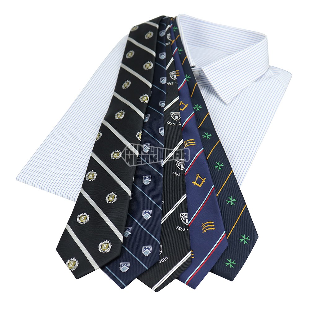 Blue Green Horse Ties Microfiber Woven Necktie Masonic Regalia Shrinner Tie Custom With Logo