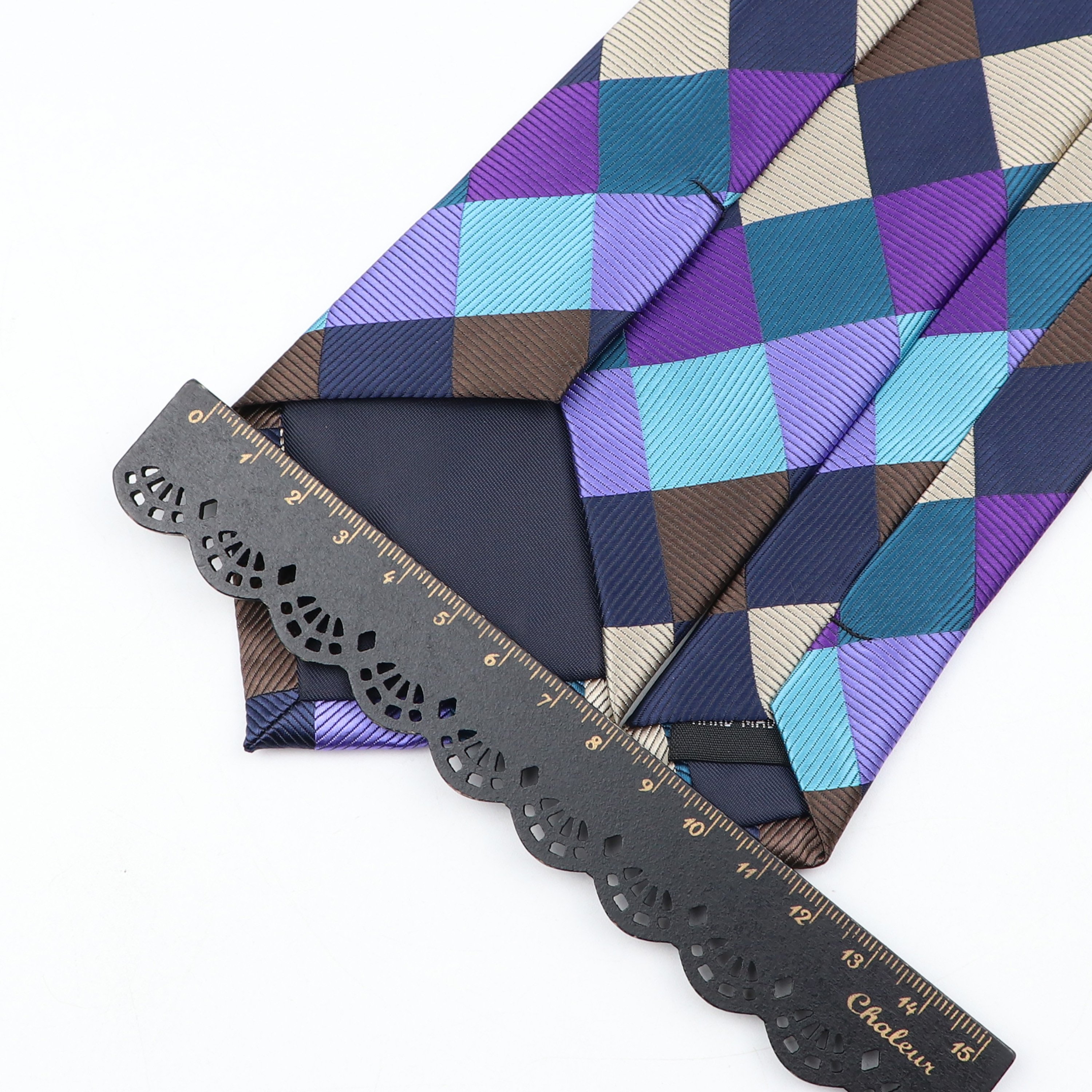 Fashion Neckties Classic Men's Plaid Yellow Purple Black Wedding Ties Jacquard Woven Polyester Men Solid Tie Polka Dots Neck Tie