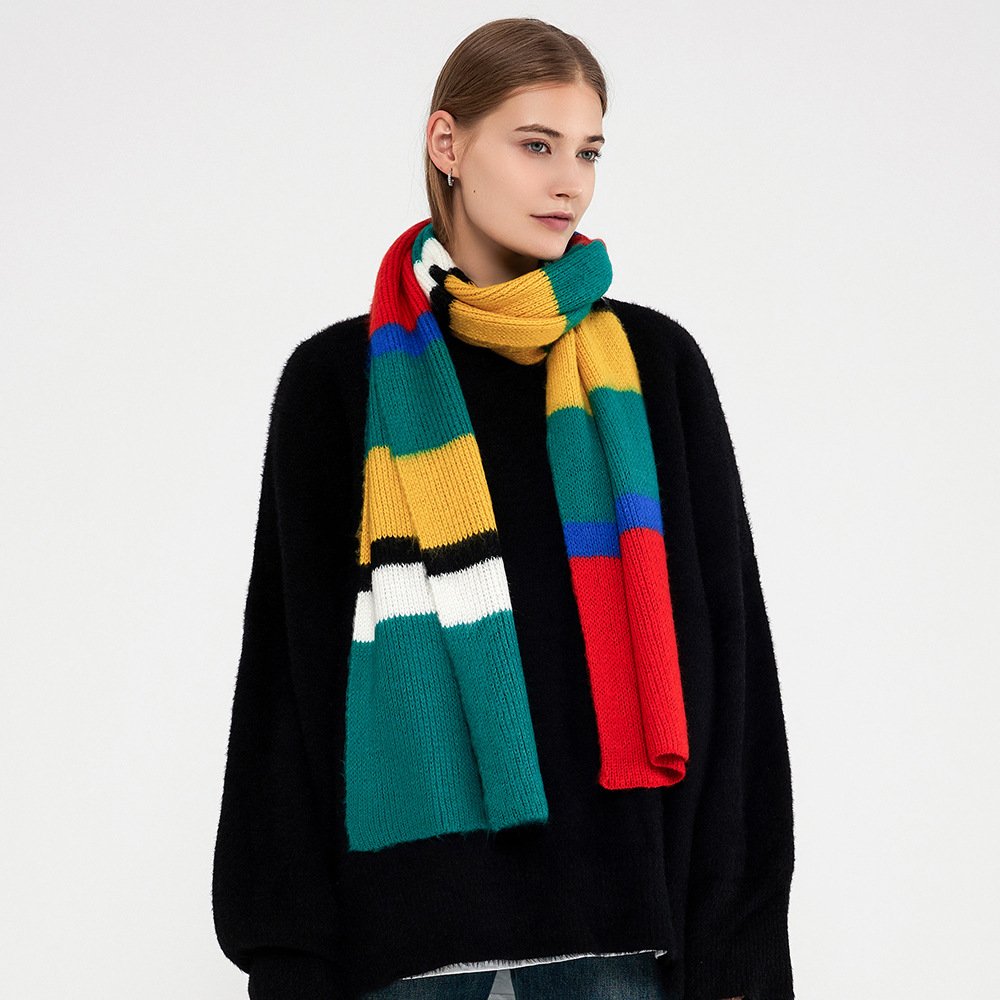2025 factory wholesale 30*-195CM winter warm Wool Scarf Women's Winter 2024 New Versatile High Quality Warm Knitted Scarf