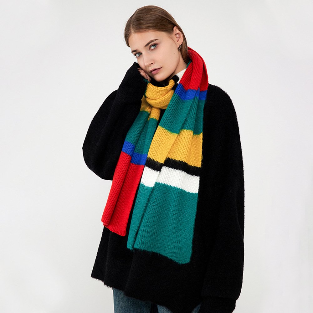 2025 factory wholesale 30*-195CM winter warm Wool Scarf Women's Winter 2024 New Versatile High Quality Warm Knitted Scarf