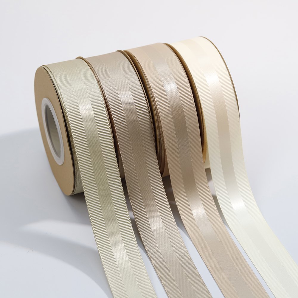 Grosgrain Ribbon 100% Polyester Double Faced Satin Ribbon Factory OEM Colors 1inch Printed Gift Ribbon
