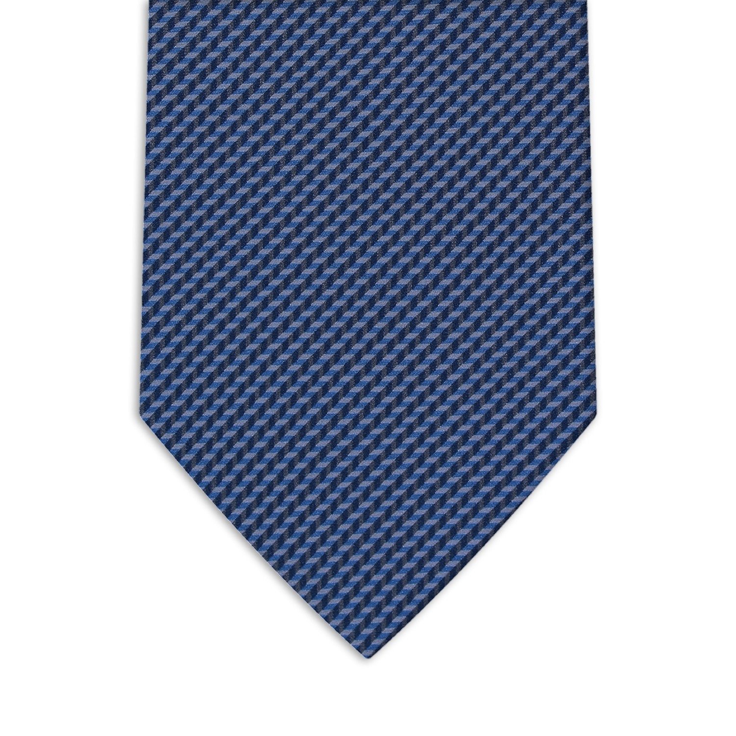 Classic Italian 100% Silk Seven Fold Ties - 148x8 cm Printed Twill Biella Light Blue - Timeless Accessories for Gentleman