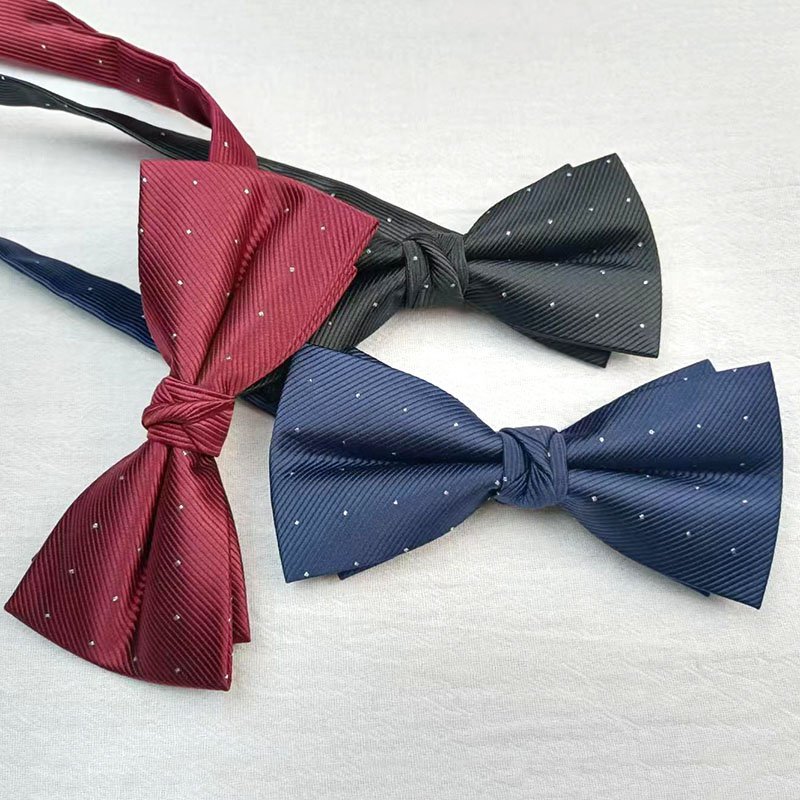 Bow Tie Manufacturer Wholesale Men Bow Tie Solid Colour Black Wine bow Tie