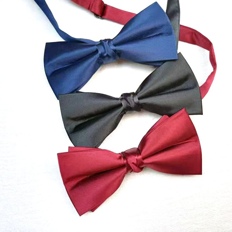 Bow Tie Manufacturer Wholesale Men Bow Tie Solid Colour Black Wine bow Tie