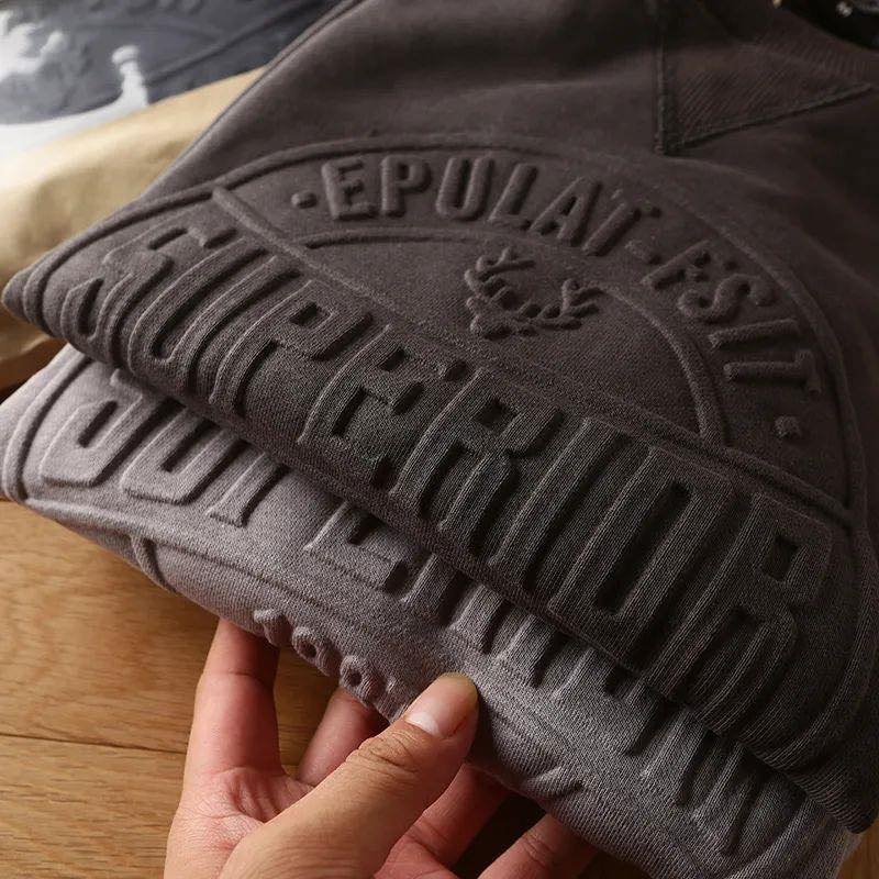 Heavy Cotton Custom Logo T Shirt Plus Size Printing 3d Embossed Tshirts Men's T-shirts Embossed Oversized Graphic Men T Shirt