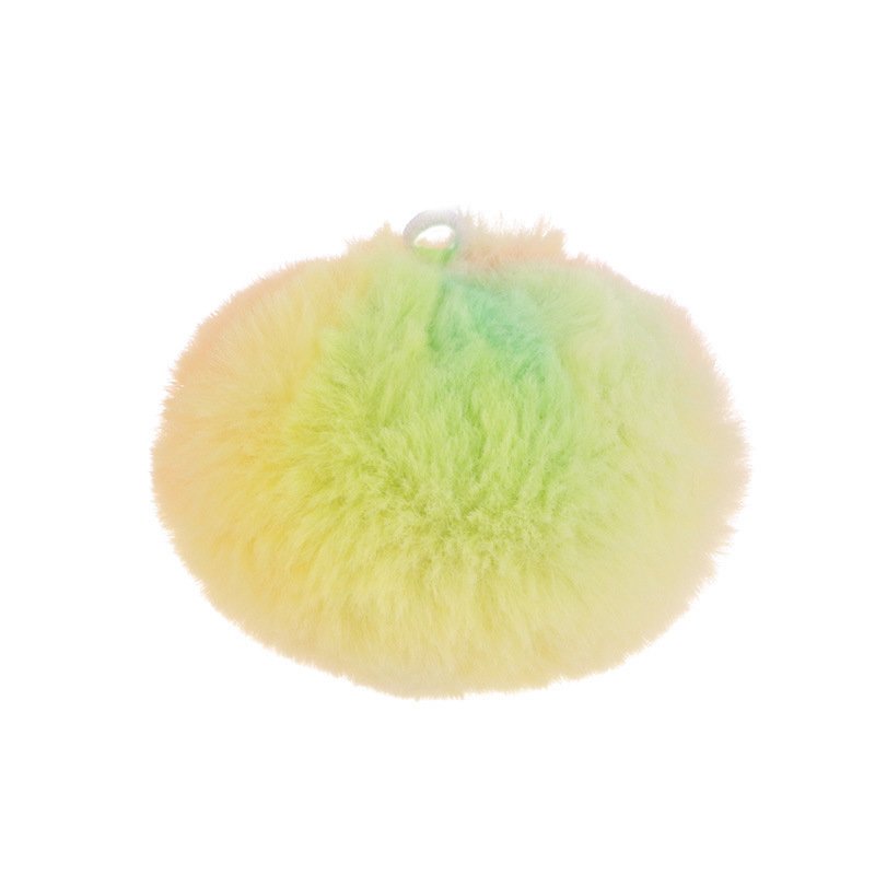 8cm tie dye diy color rubber band hairball keychain pendant fluffy ball