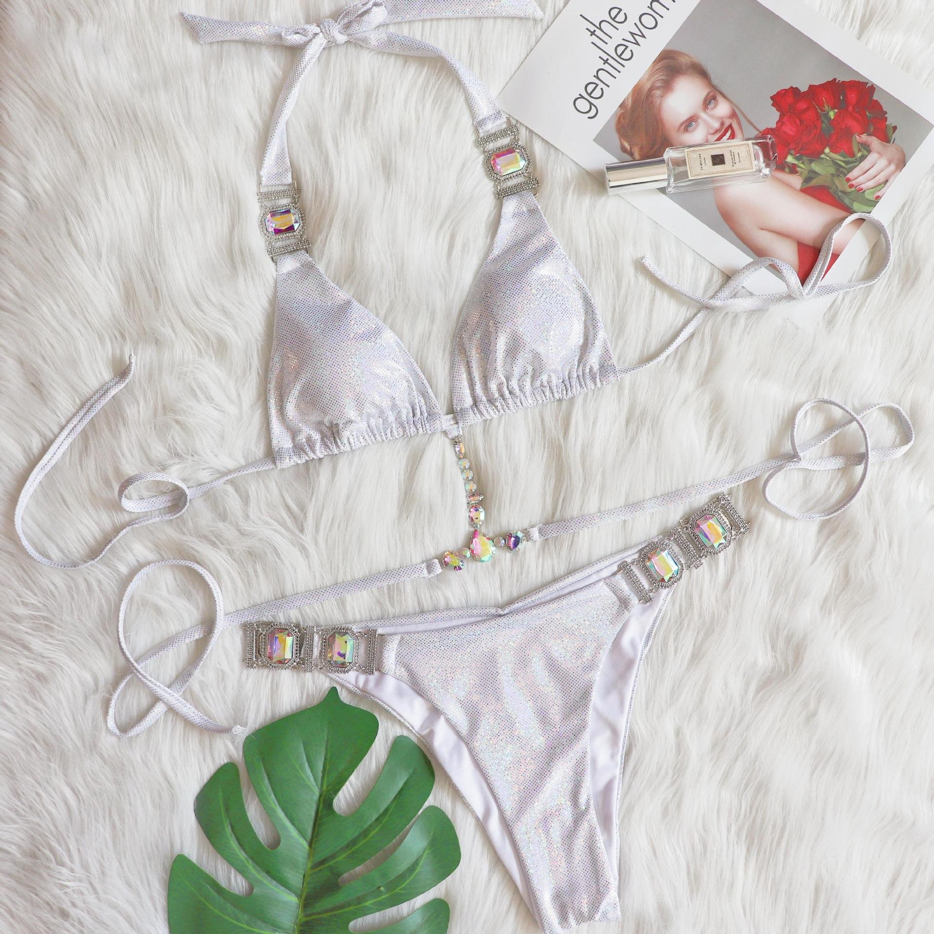 2024 Wholesale Sexy Backless Bikini Two Piece Set Thong Bikini G-String Micro Mini Swimwear Beachwear