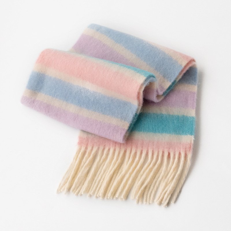 2025 factory wholesale winter warm Wool Scarf Women's Winter 2024 New Versatile High Quality Warm Knitted Scarf