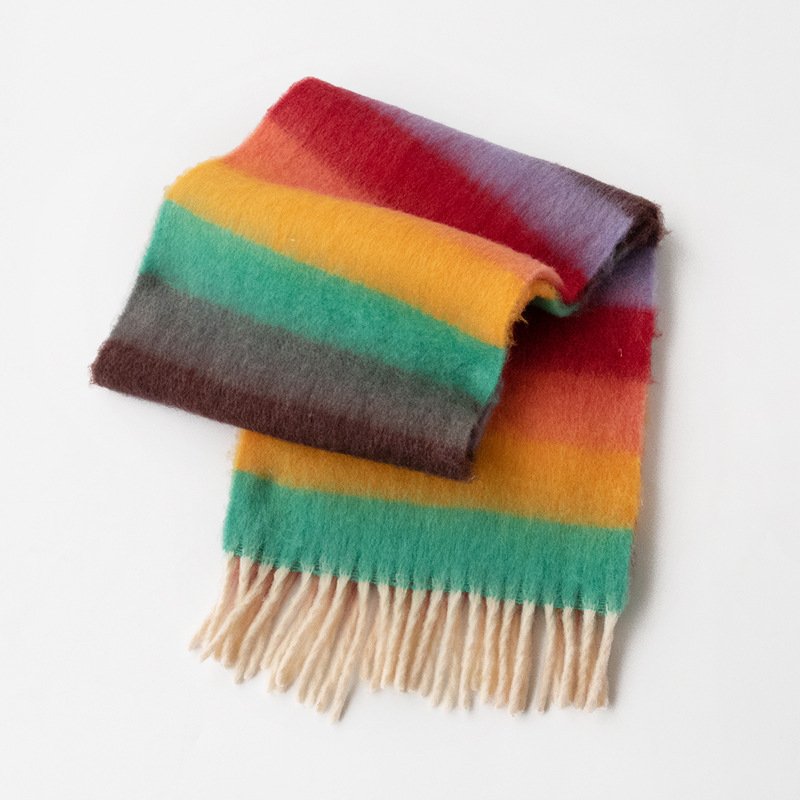 2025 factory wholesale winter warm Wool Scarf Women's Winter 2024 New Versatile High Quality Warm Knitted Scarf