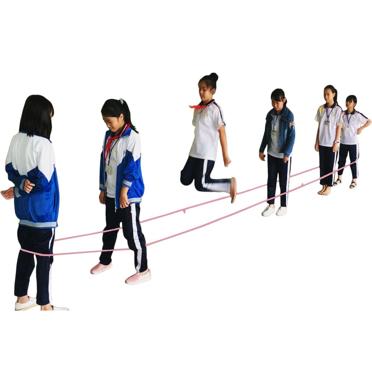In Stock 7mm Mixed Color Chinese Skipping Rope Children's Toy Elastic Jump Rope