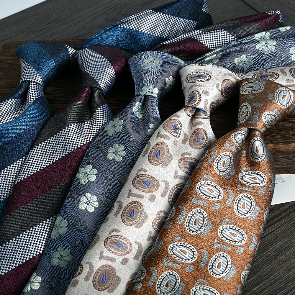 Micro Fibre Neckties with Pocket Squares Mens Polyester Neck Tie