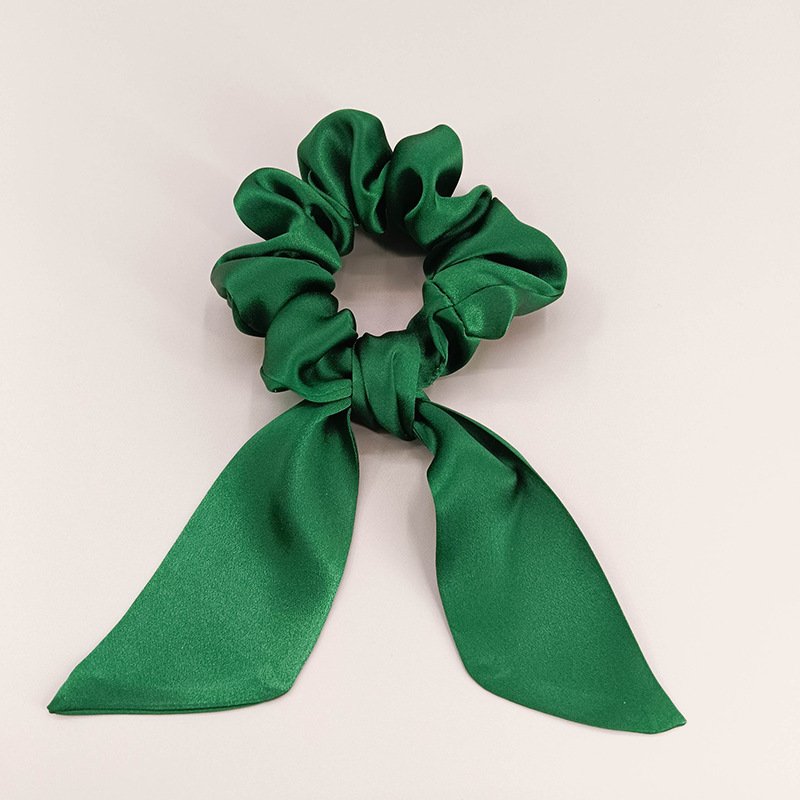 custom elastic Satin Silk Fashion Retro Print ribbon bow Scrunchies Women Ties mulberry silk Hair scrunchies Accessories