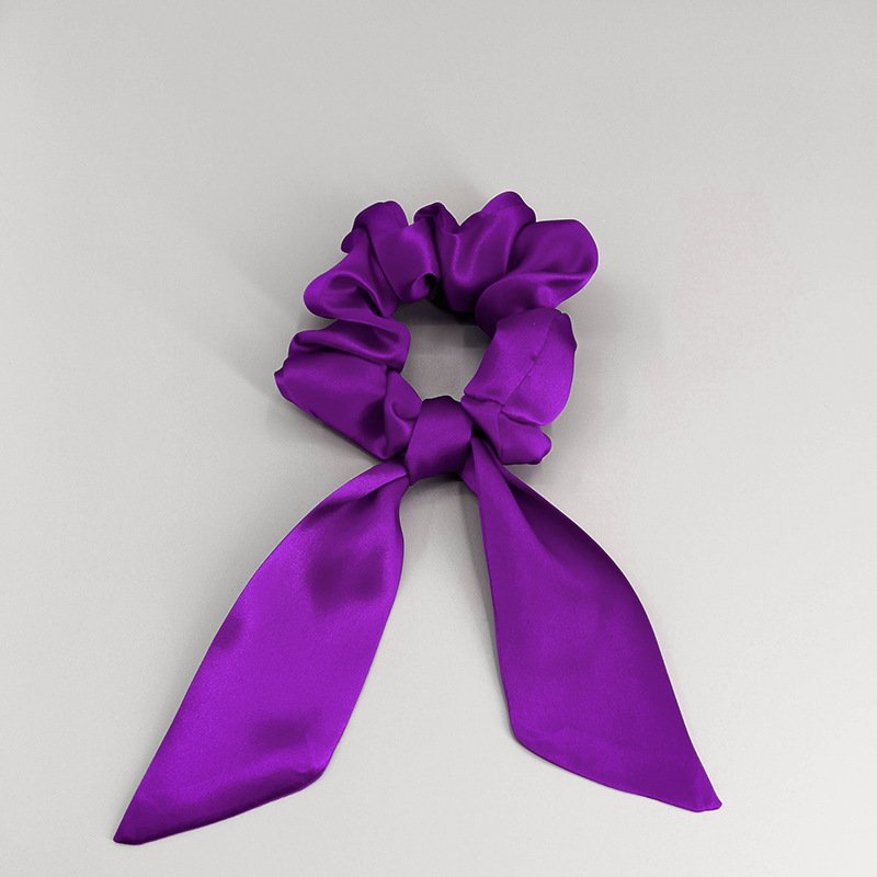 custom elastic Satin Silk Fashion Retro Print ribbon bow Scrunchies Women Ties mulberry silk Hair scrunchies Accessories