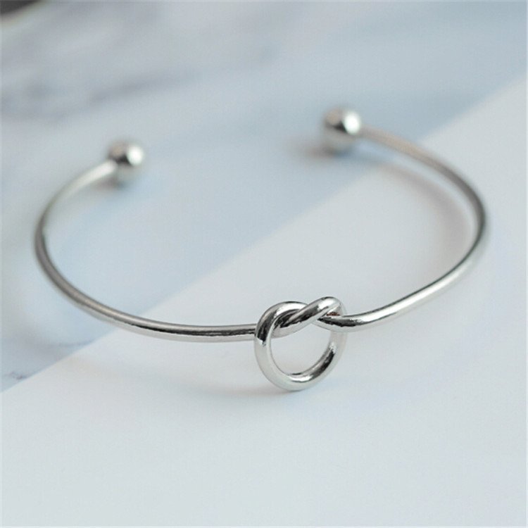 Hot Selling Diy Wire Memory Twisted Bracelet With Tie Metal Men And Women's Love Knot Bracelet