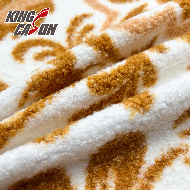 KINGCASON Manufacturer Luxury Flower Printed Wholesale heavy teddy fleece Fabric for Cushion Pillow