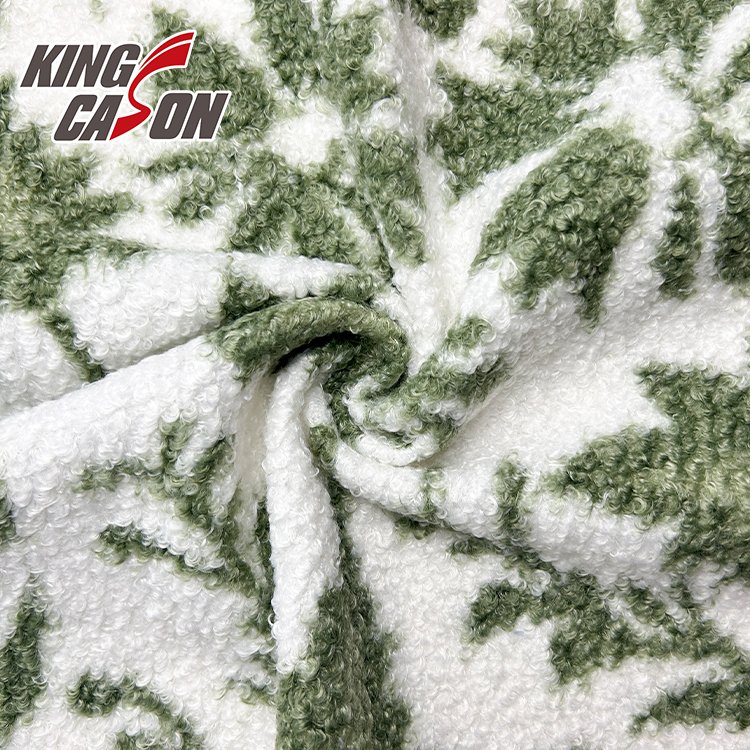 KINGCASON Manufacturer Luxury Flower Printed Wholesale heavy teddy fleece Fabric for Cushion Pillow