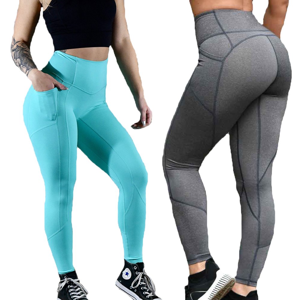 Custom Workout Butt Lifting Seamless Yoga Pants With Pockets Sports Wear Fitness High Waist Scrunch Butt Gym Leggings For Women