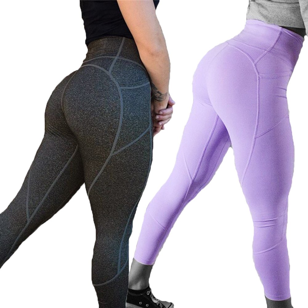 Custom Workout Butt Lifting Seamless Yoga Pants With Pockets Sports Wear Fitness High Waist Scrunch Butt Gym Leggings For Women
