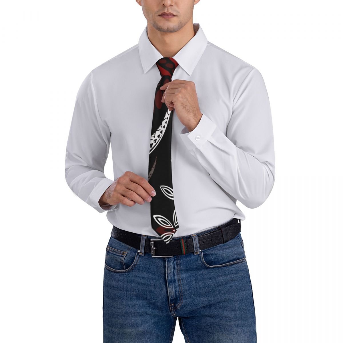 2023 Custom Polynesian samoa tanga Logo Private Label Necktie Men Ties Digital Printing Striped 100% polyester Ties