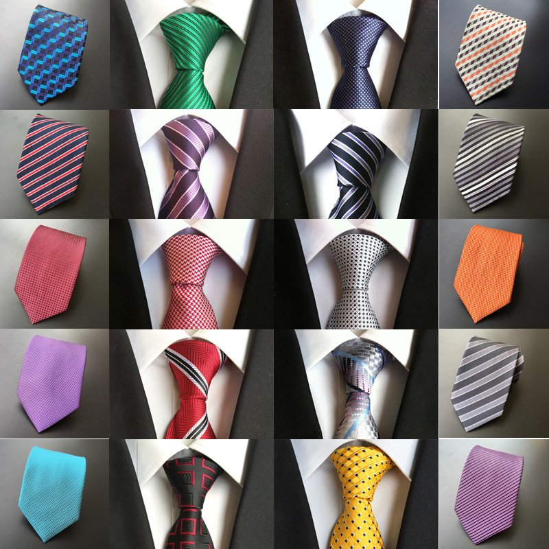 2024 Hot selling fashion 8cm pattern striped check polyester neckties for men business neck tie men suit accessories