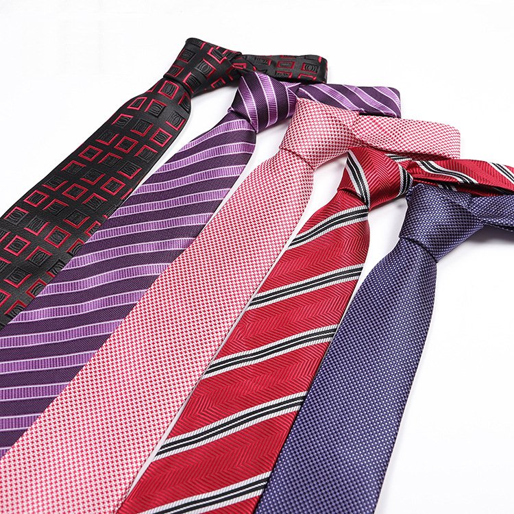2024 Hot selling fashion 8cm pattern striped check polyester neckties for men business neck tie men suit accessories